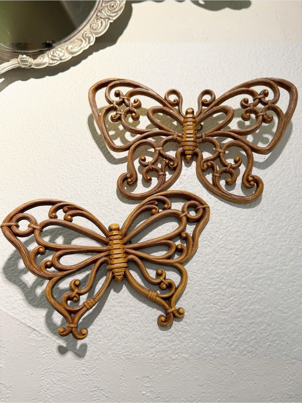Vintage Butterfly Wall Art Set of 2 Butterflies 70s Boho 3D